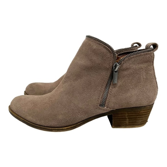 Lucky Brand Bartalino Tan Suede Zipper Detail Casual Ankle Boots Women’s 8.5 - Picture 1 of 14